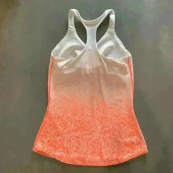 Nike Dri-Fit Orange White Ombre Advantage Printed Racerback Tank Top Size XS - Picture 4 of 4